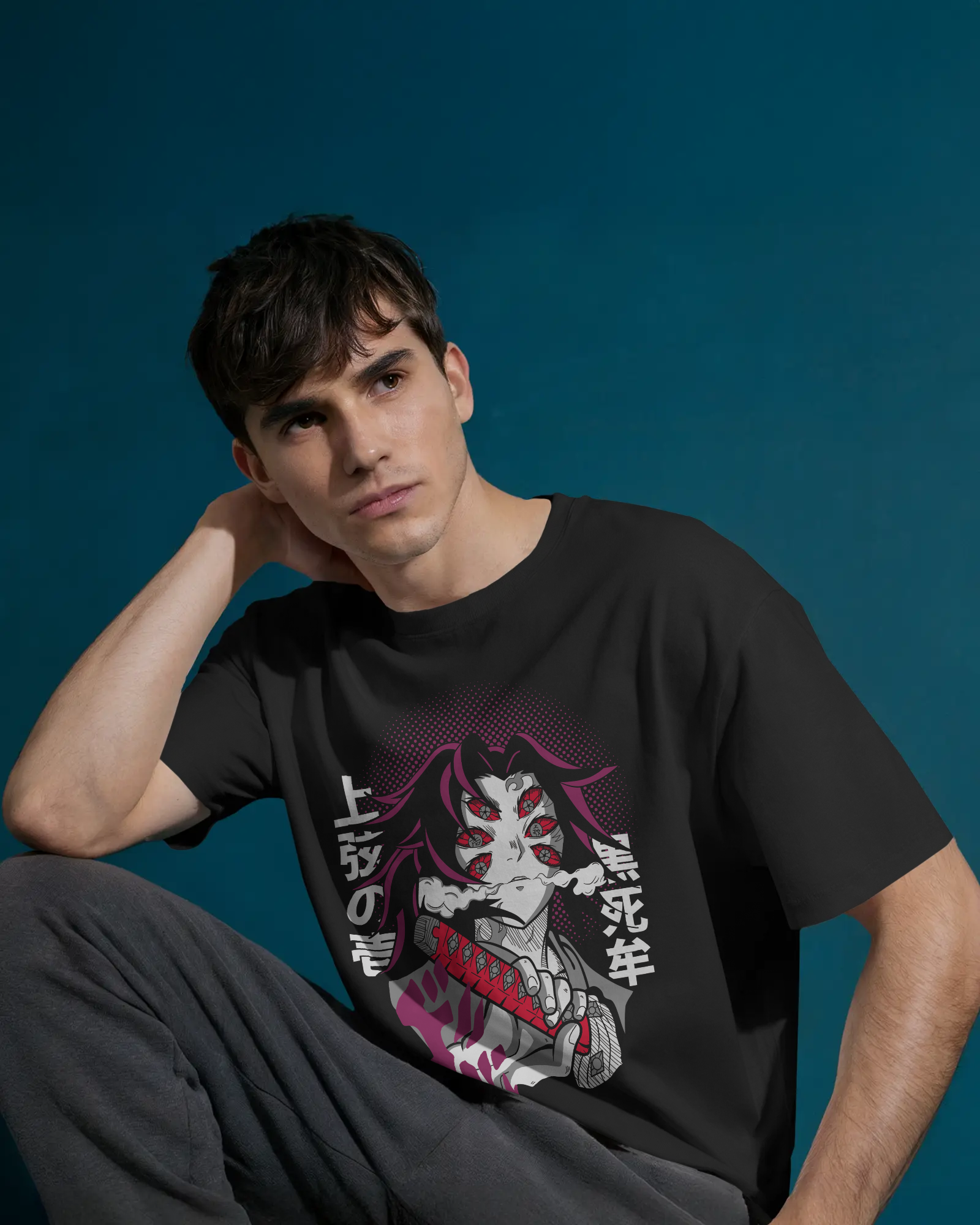 Kokoshibo Demon Slayer Inspired Oversized  T-Shirt