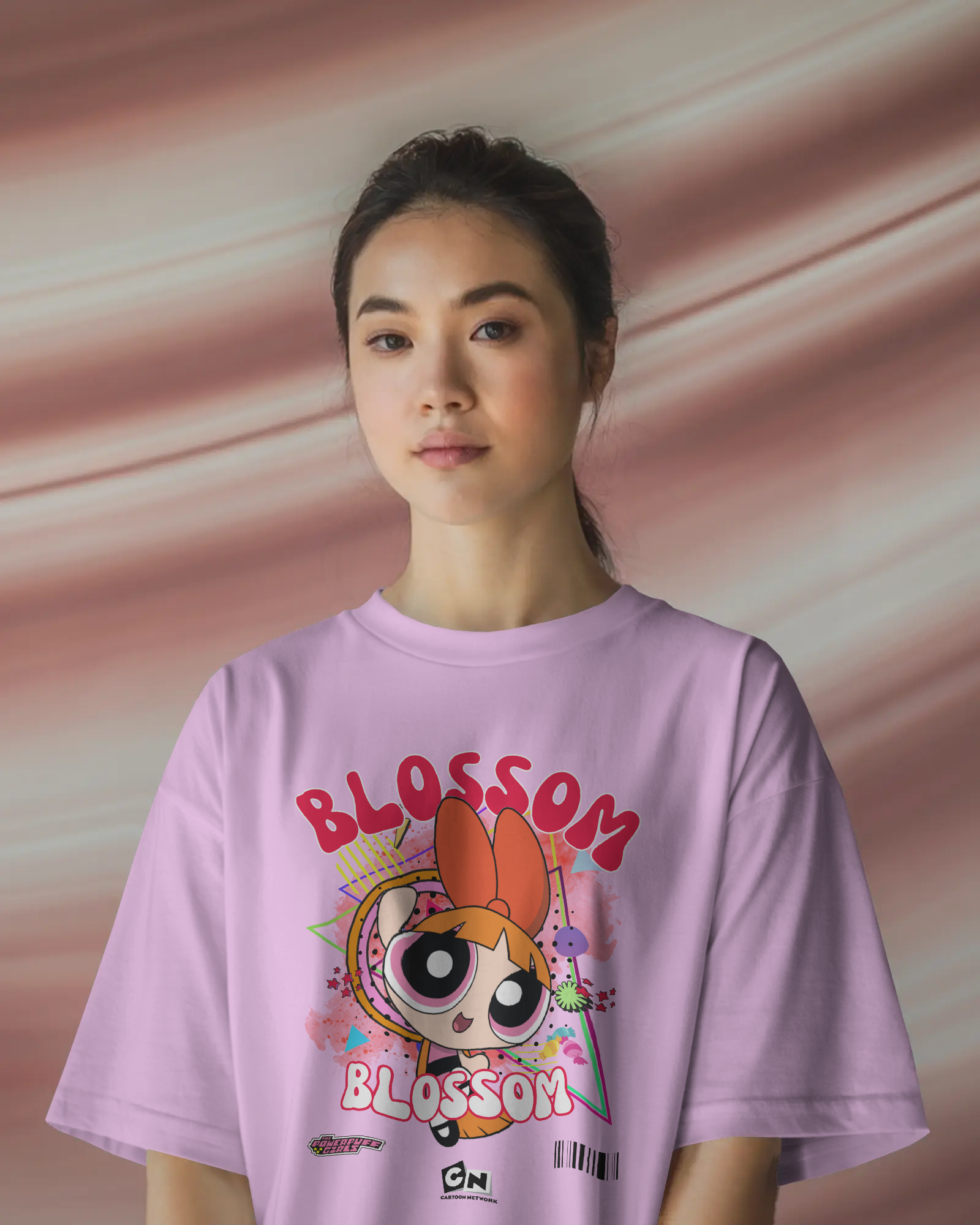 Blossom Cartoon Oversized T-Shirt