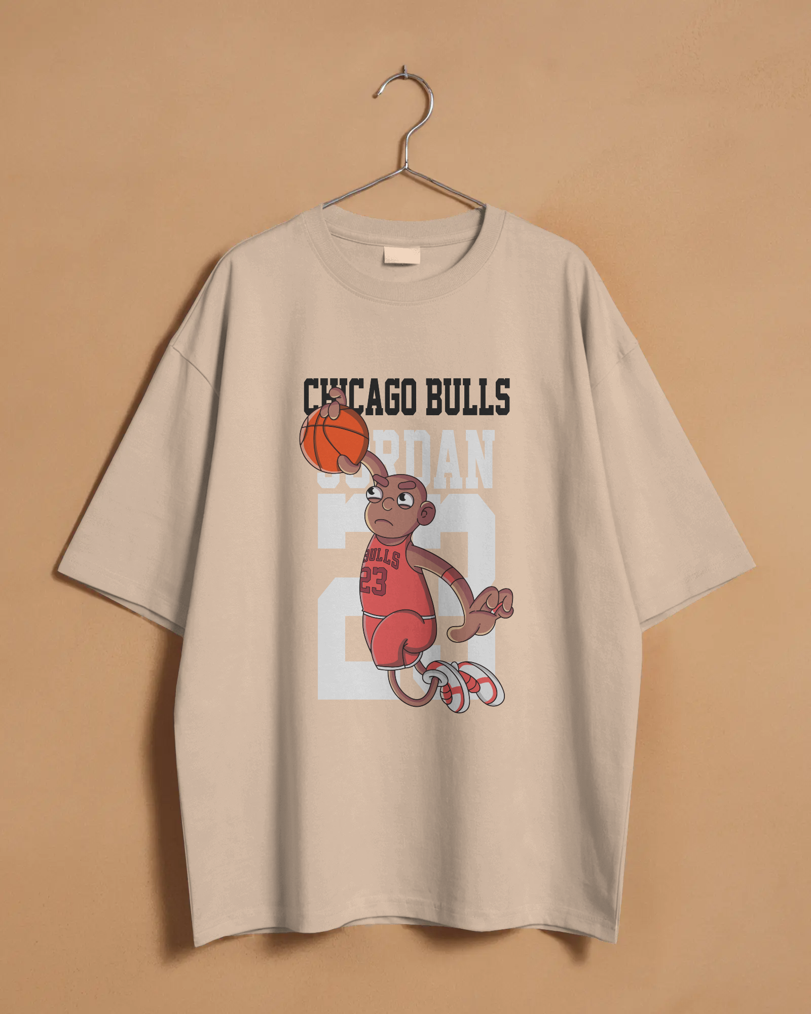 Chicago Bulls Cartoon Basketball OverSized T-Shirt
