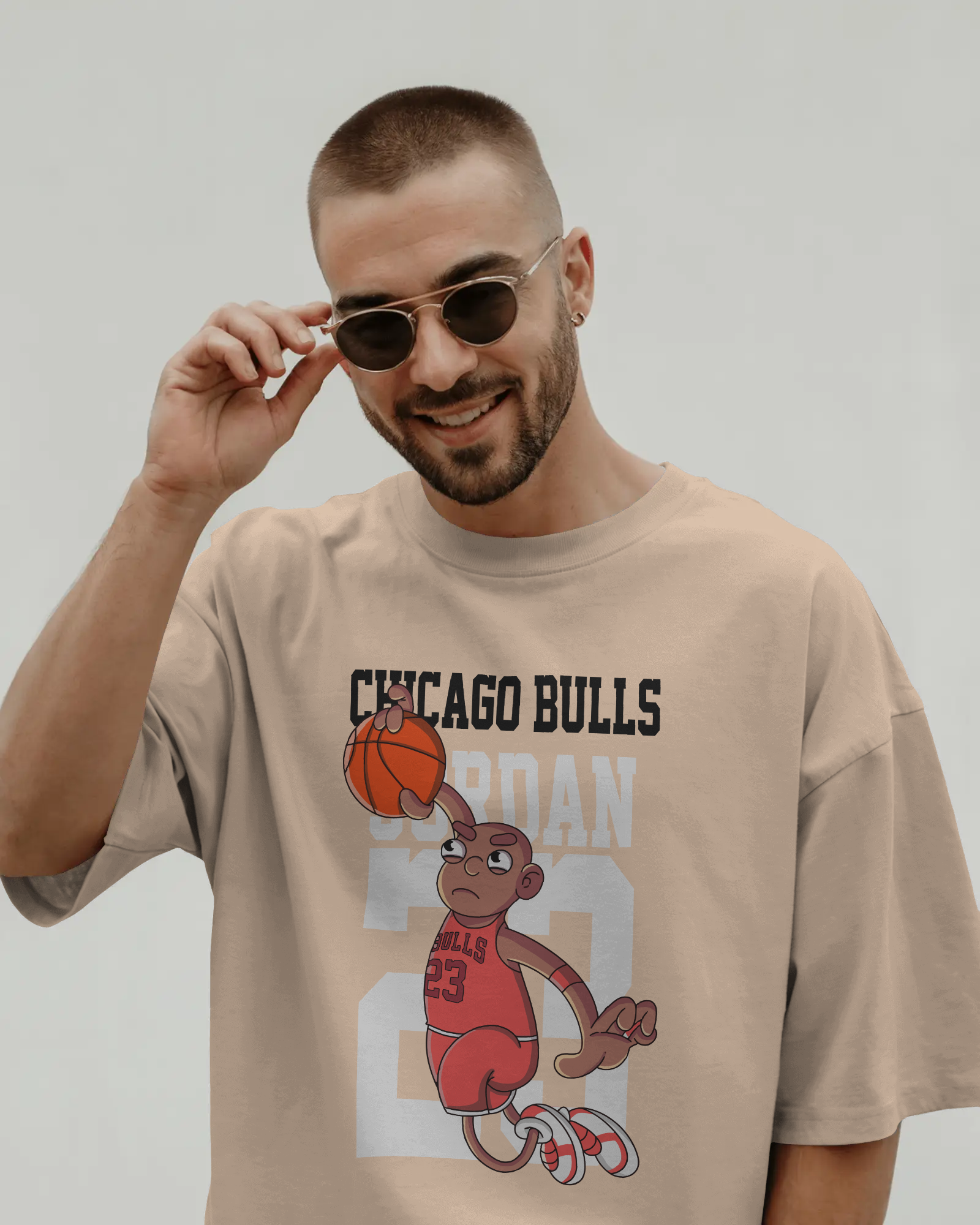 Chicago Bulls Cartoon Basketball OverSized T-Shirt