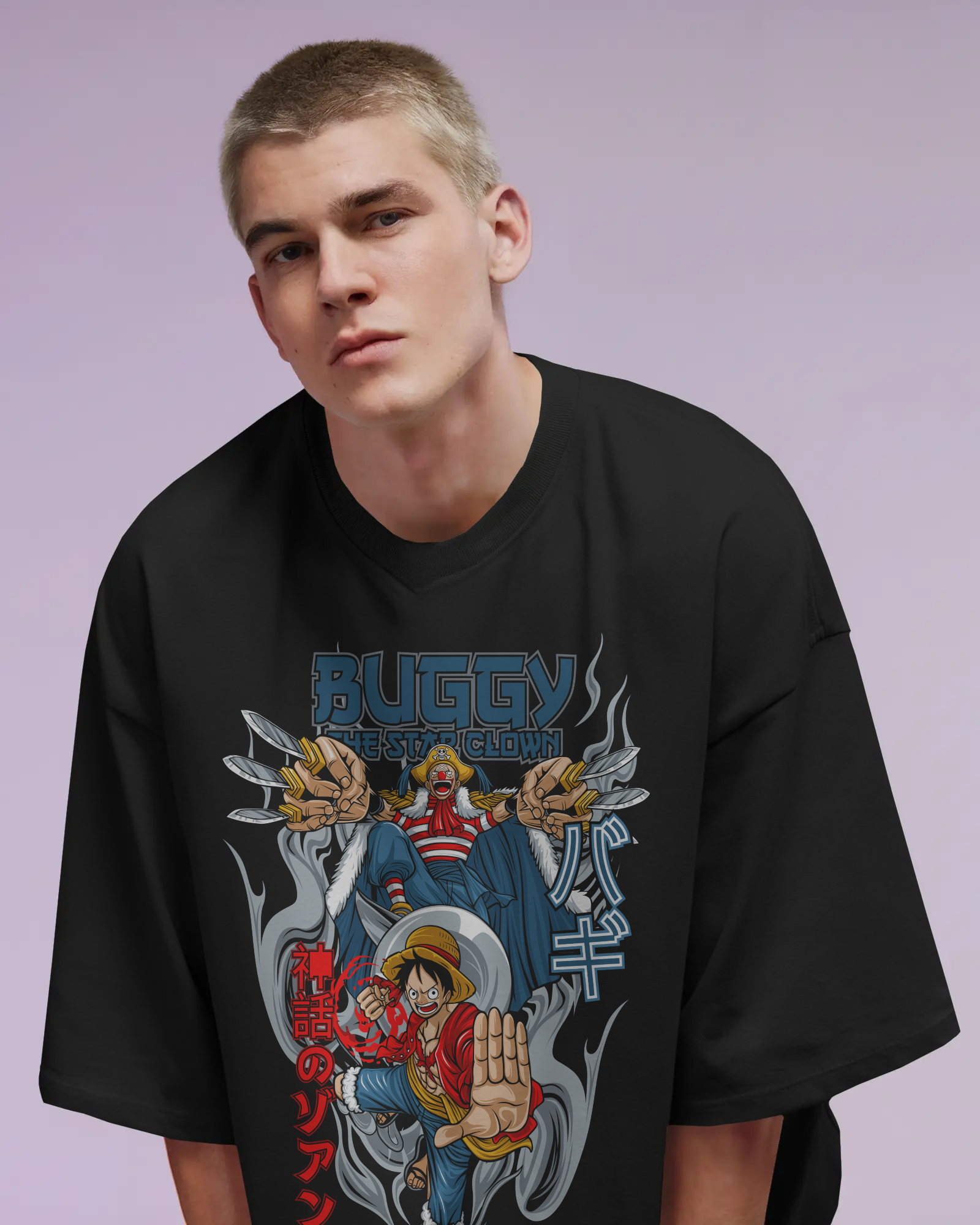 One Piece Buggy and Luffy Oversized T-Shirt