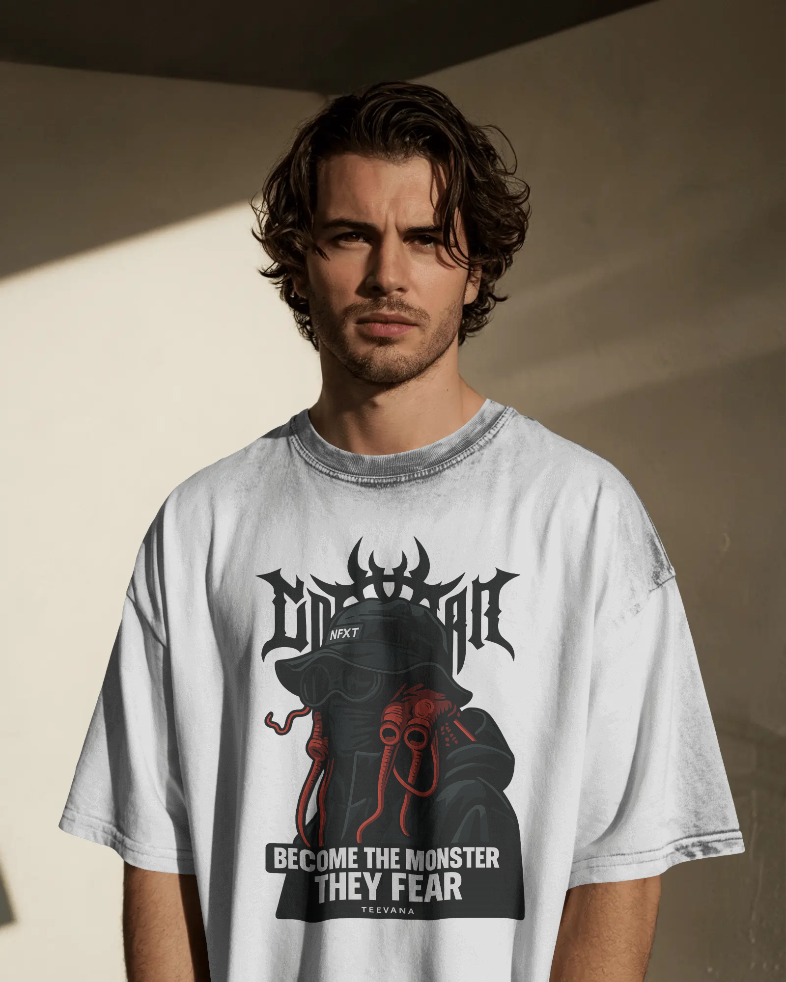 Monster Illustration Oversized T-Shirt