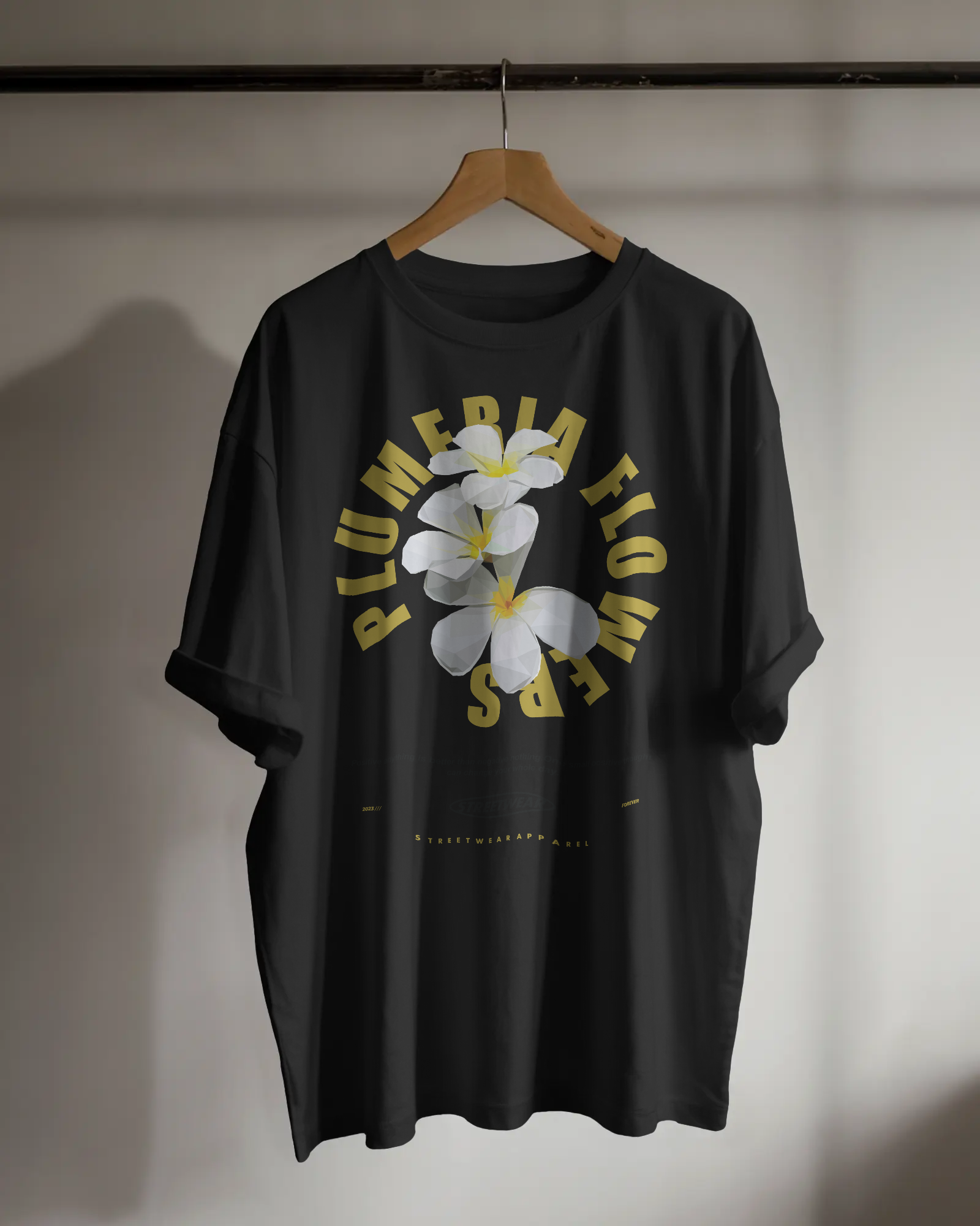 Plumeria Flowers Oversized T-Shirt