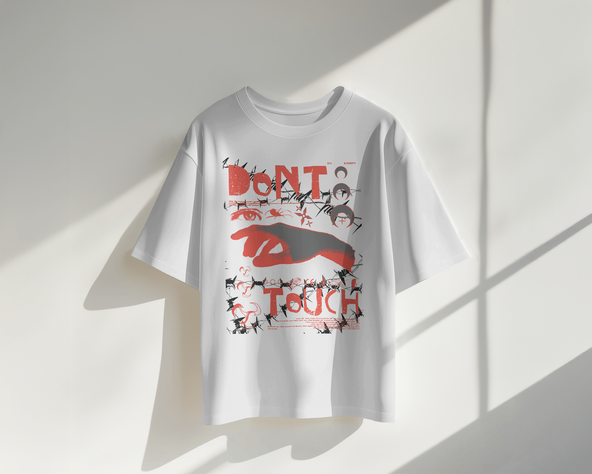 Graphic 'Don't Touch' over sized  T-Shirt