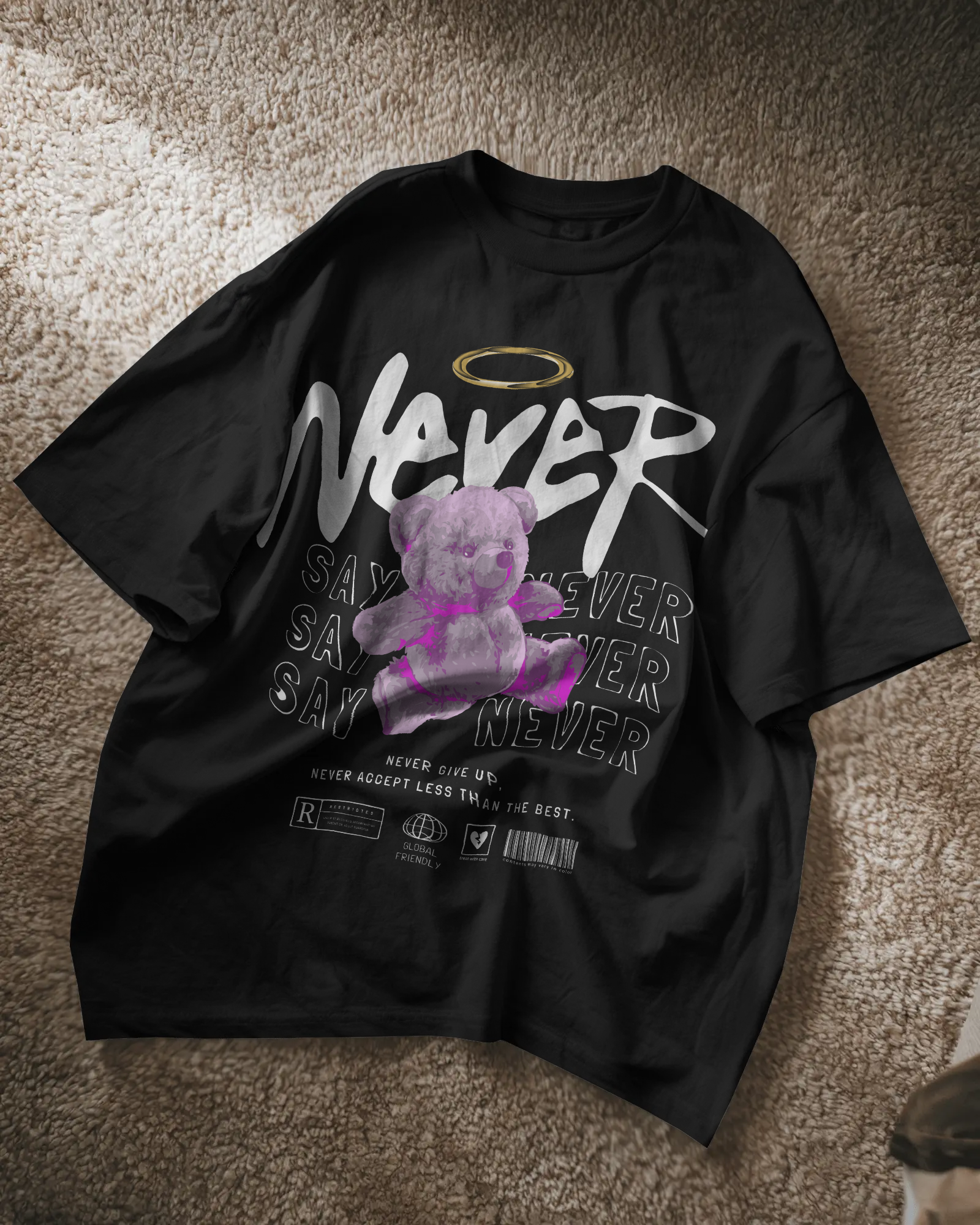  'NEVER' Oversized T-Shirt