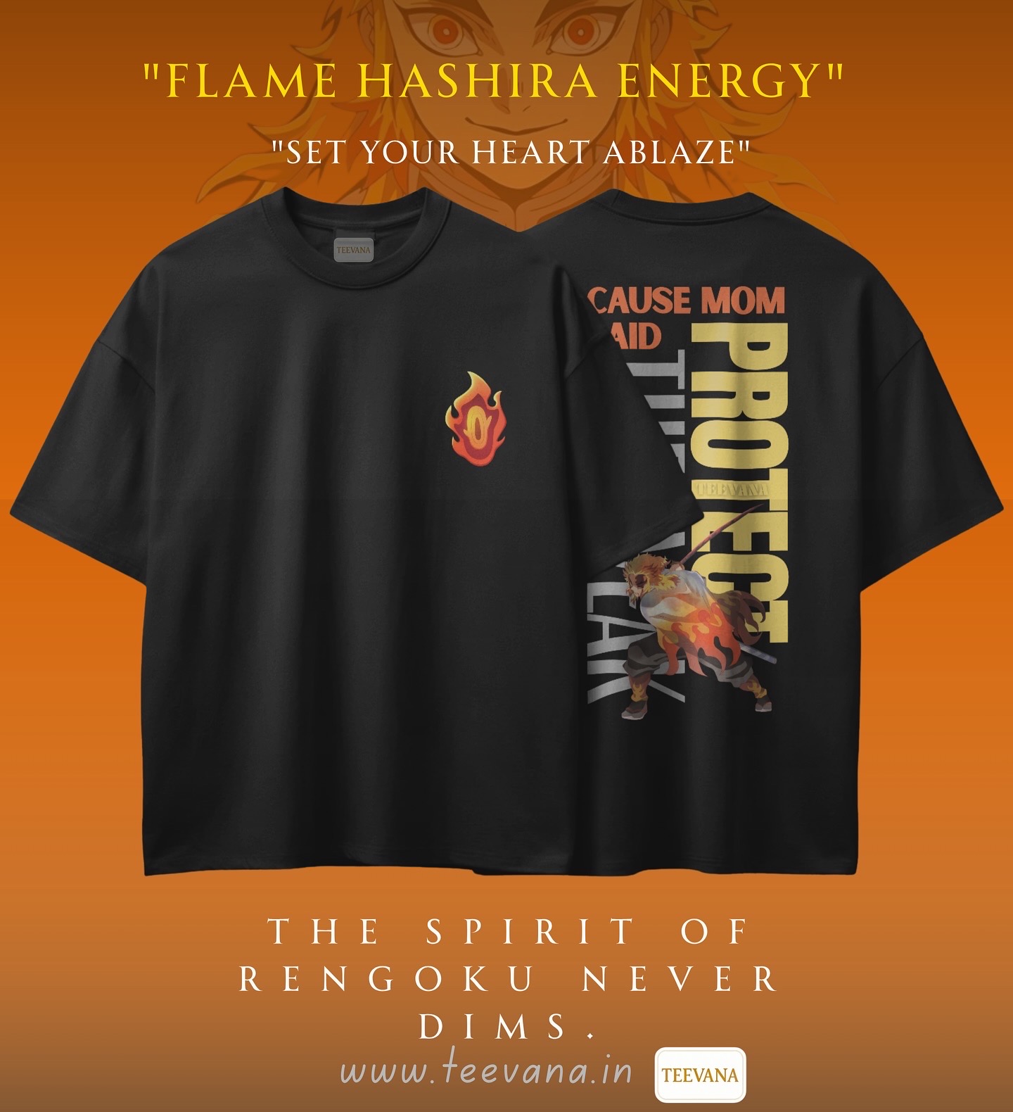 Rengoku Flame Hashira Oversized T-shirt