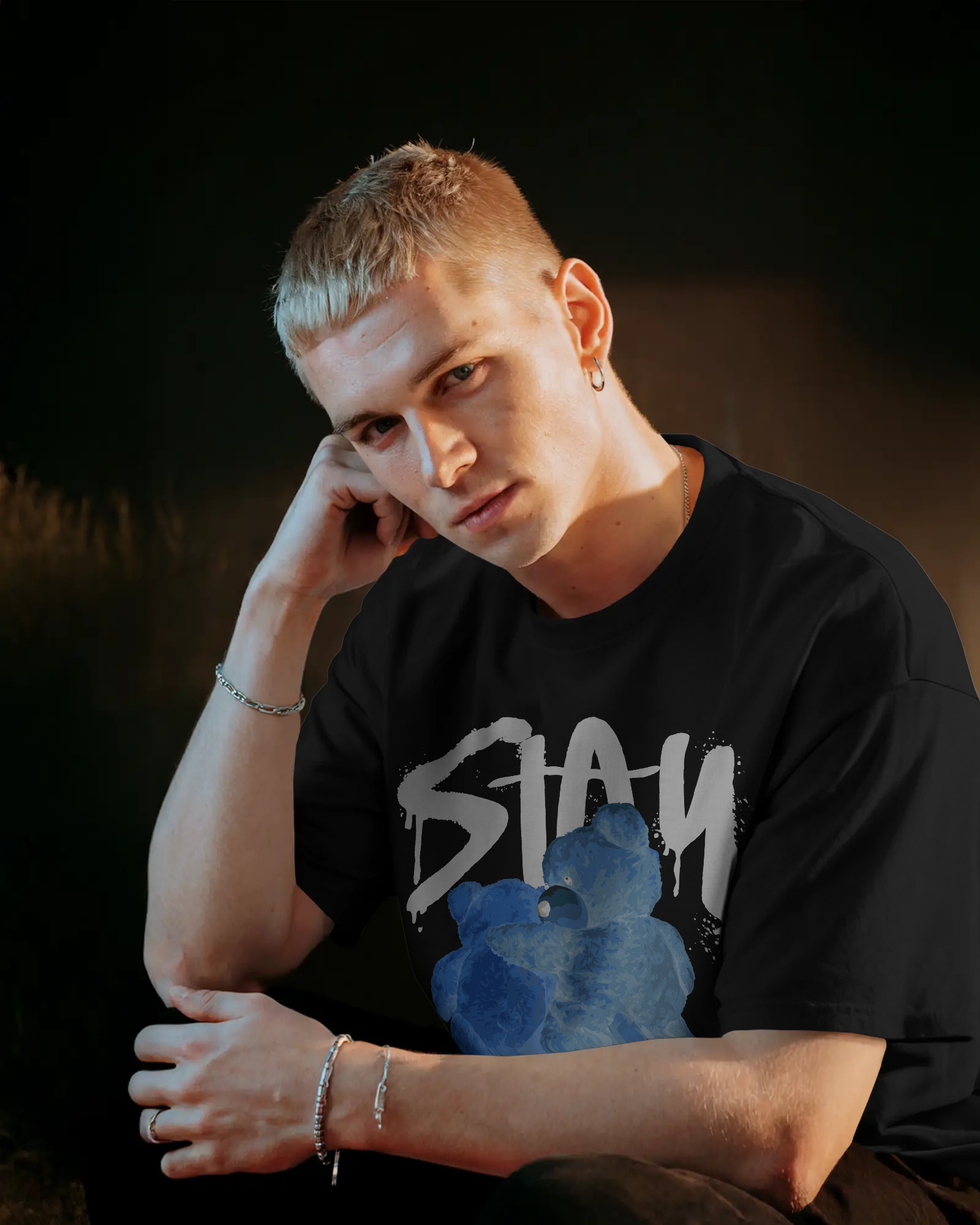 Black Stay Together  Oversized T-Shirt