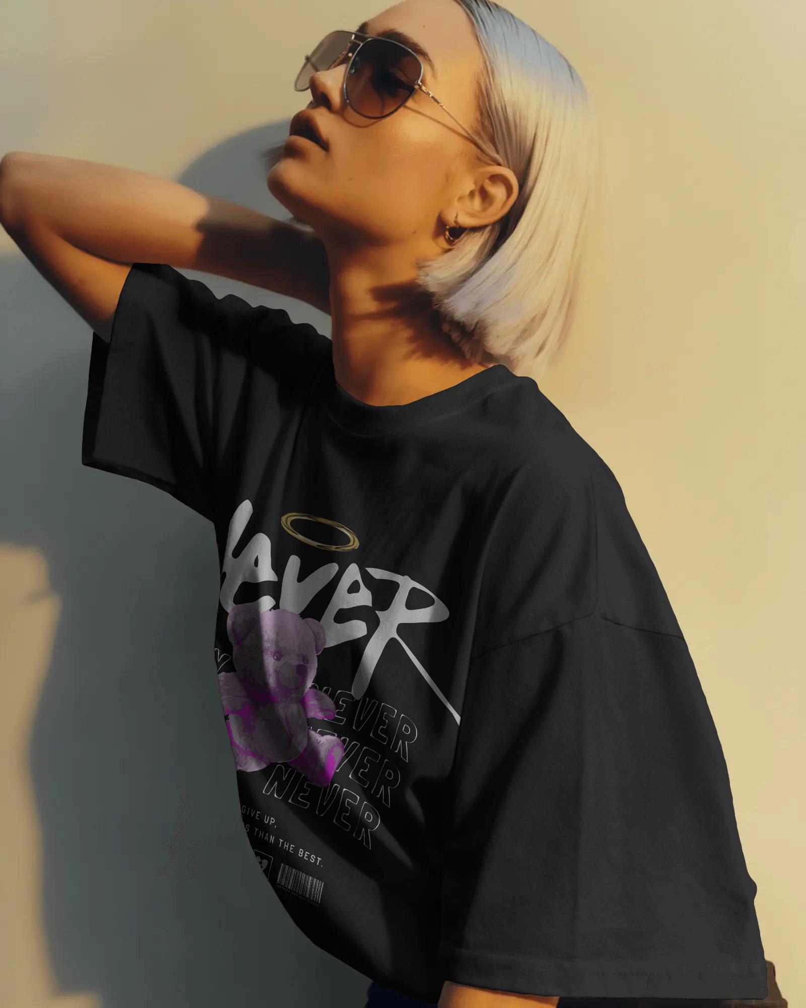  'NEVER' Oversized T-Shirt