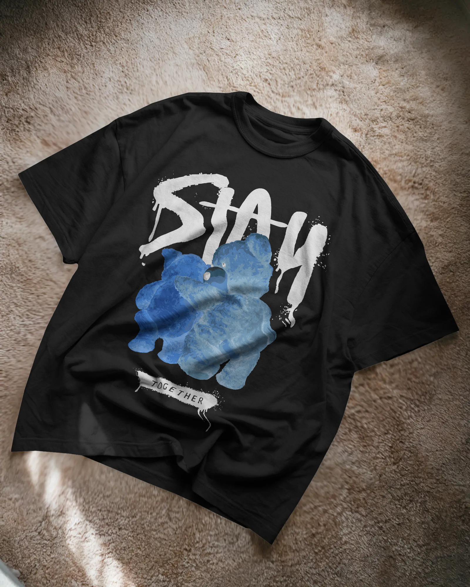 Black Stay Together  Oversized T-Shirt
