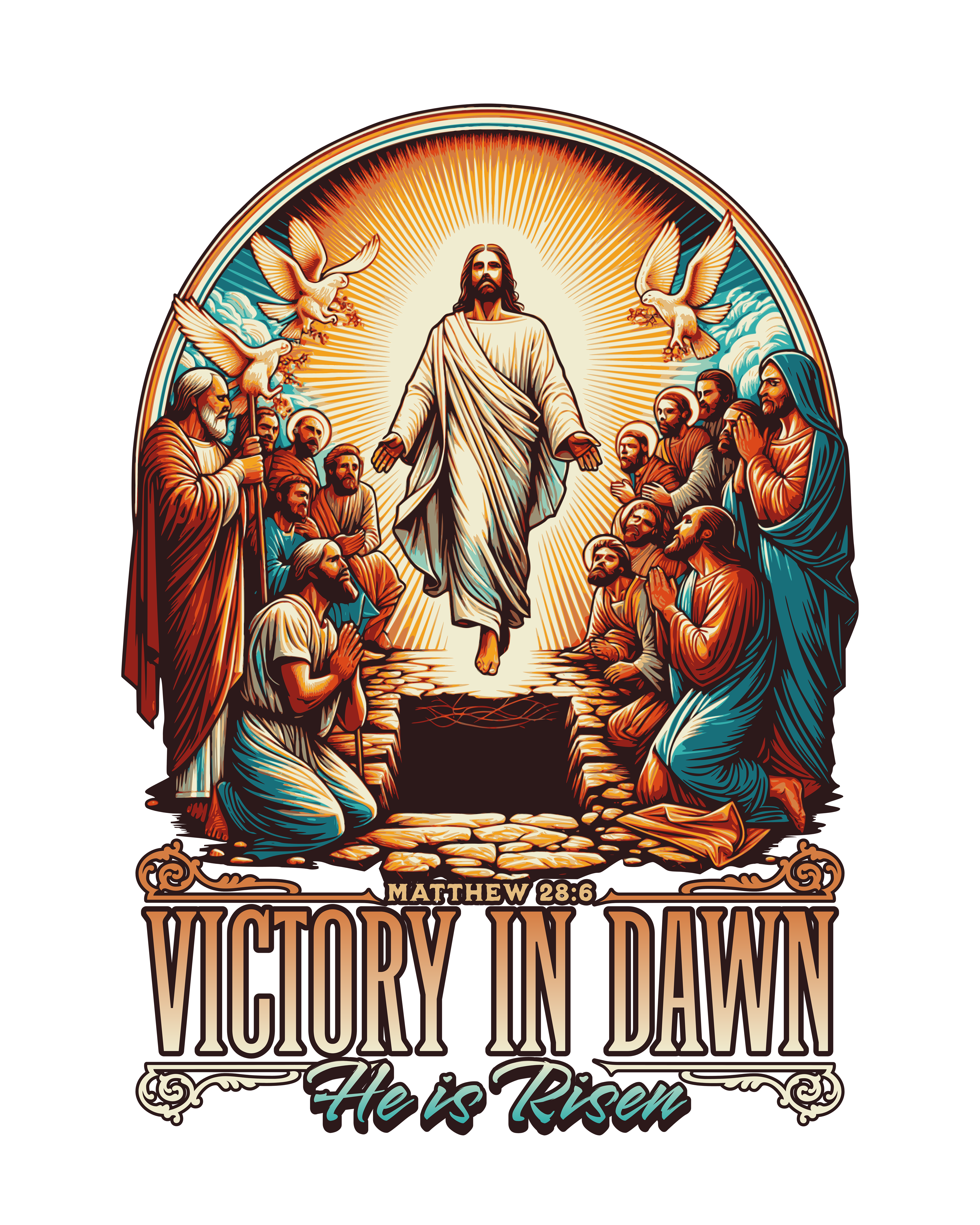 VICTORY IN DAWN Oversizes T-Shirt