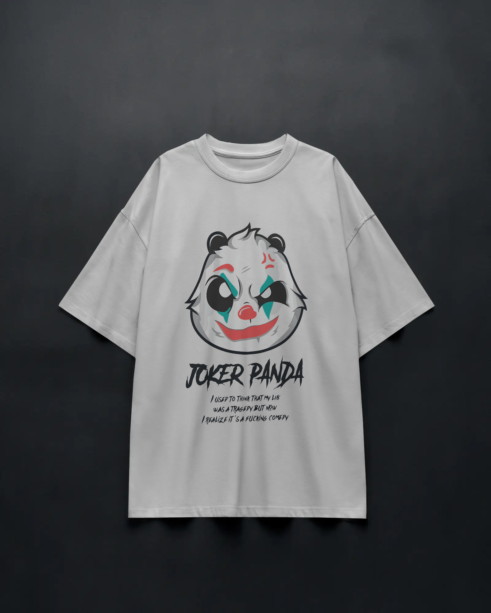 Joker Panda Graphic Oversized  T-Shirt