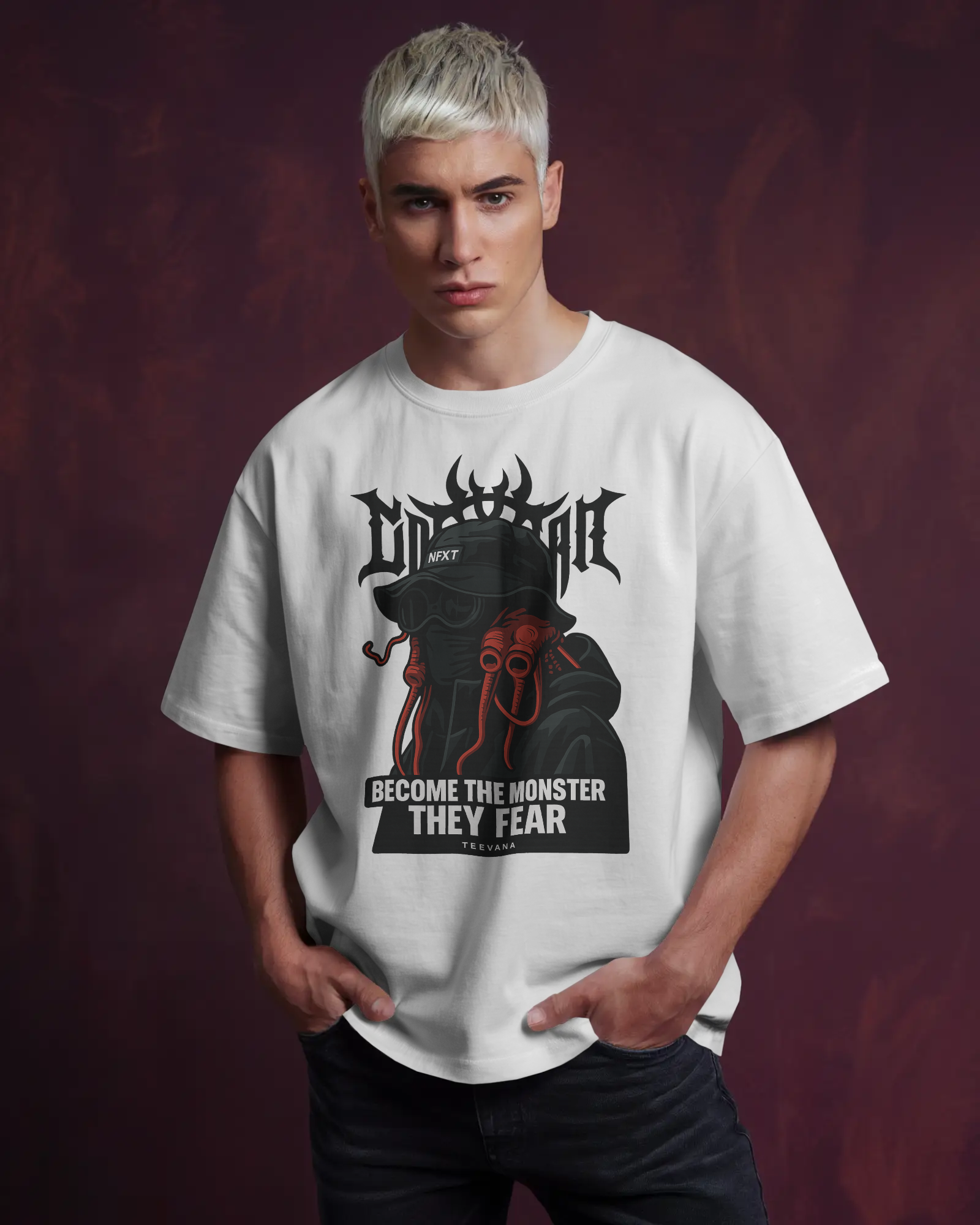 Monster Illustration Oversized T-Shirt