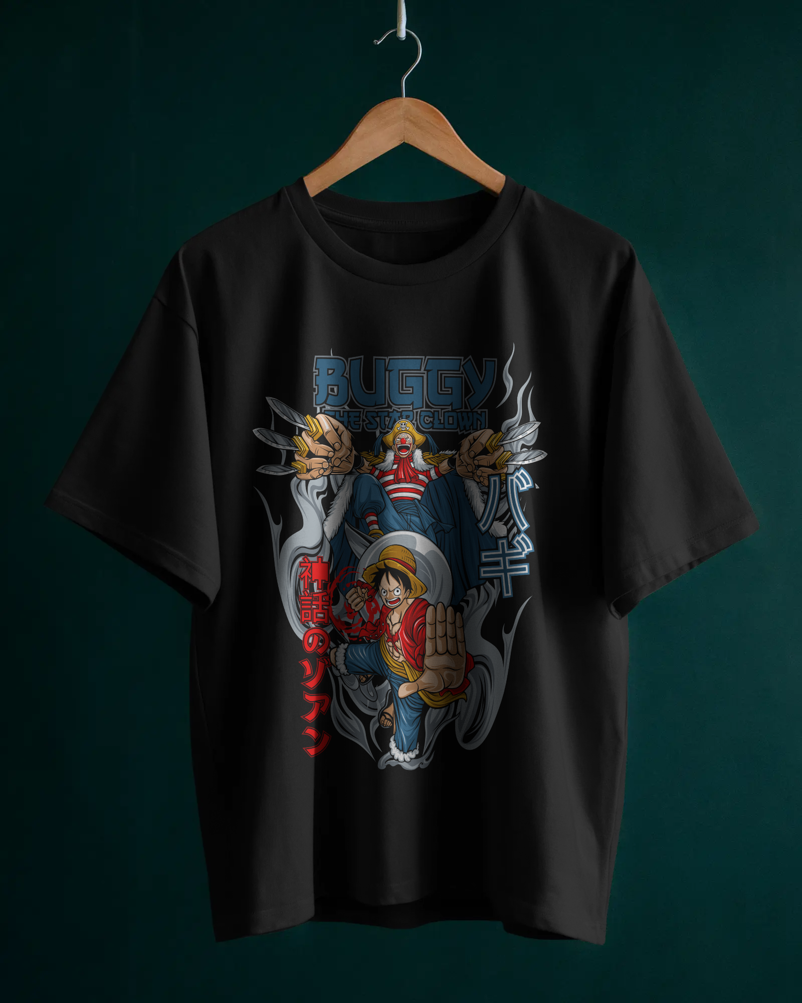 One Piece Buggy and Luffy Oversized T-Shirt