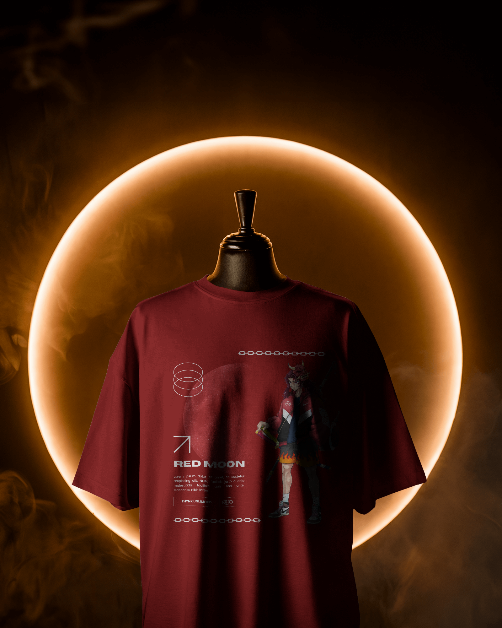 Modern Portrayal Of Kokushibo Graphic Oversized T-Shirt