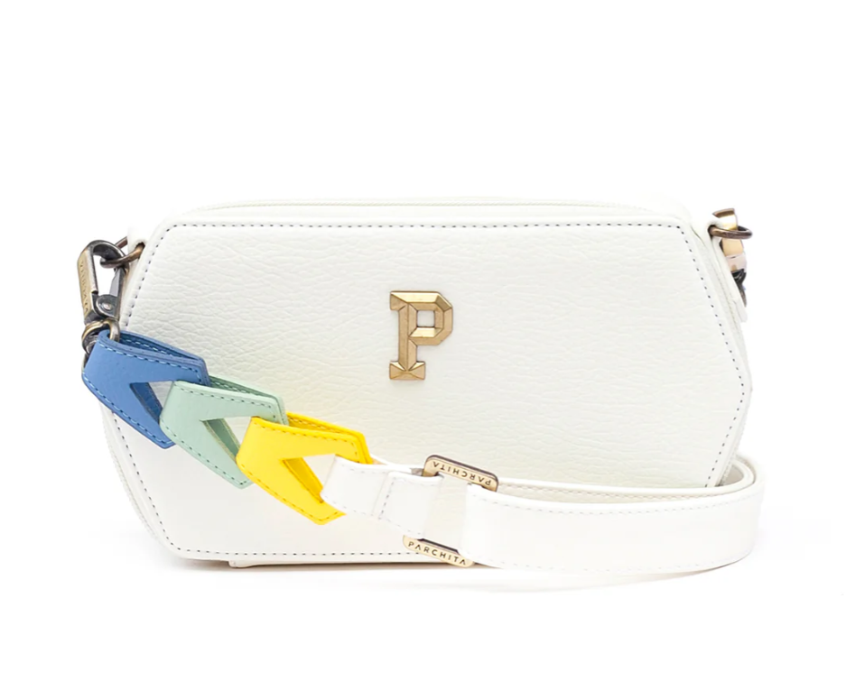 Parchita Malibu White Leather Handbag