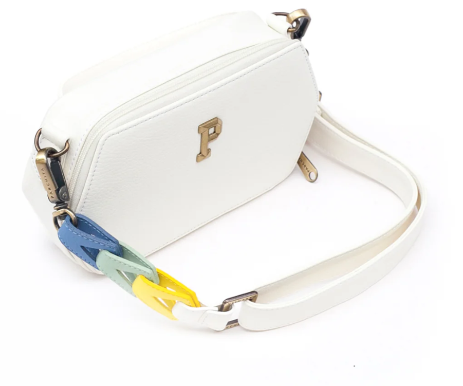 Parchita Malibu White Leather Handbag