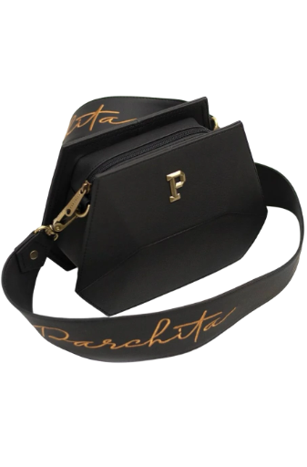 Parchita Simona Black Designer Crossbody Bag