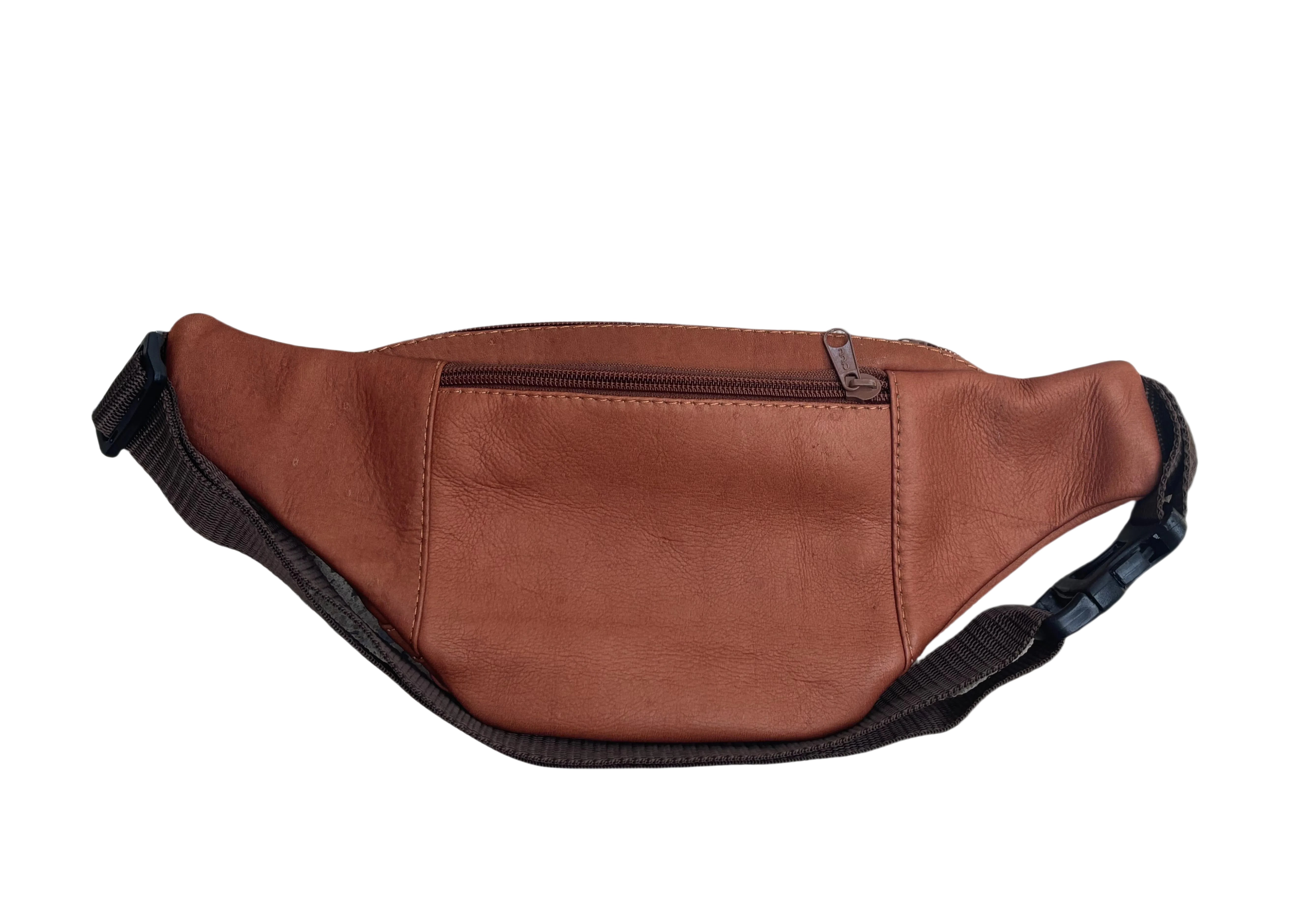Brown Leather Waist Bag Canguro
