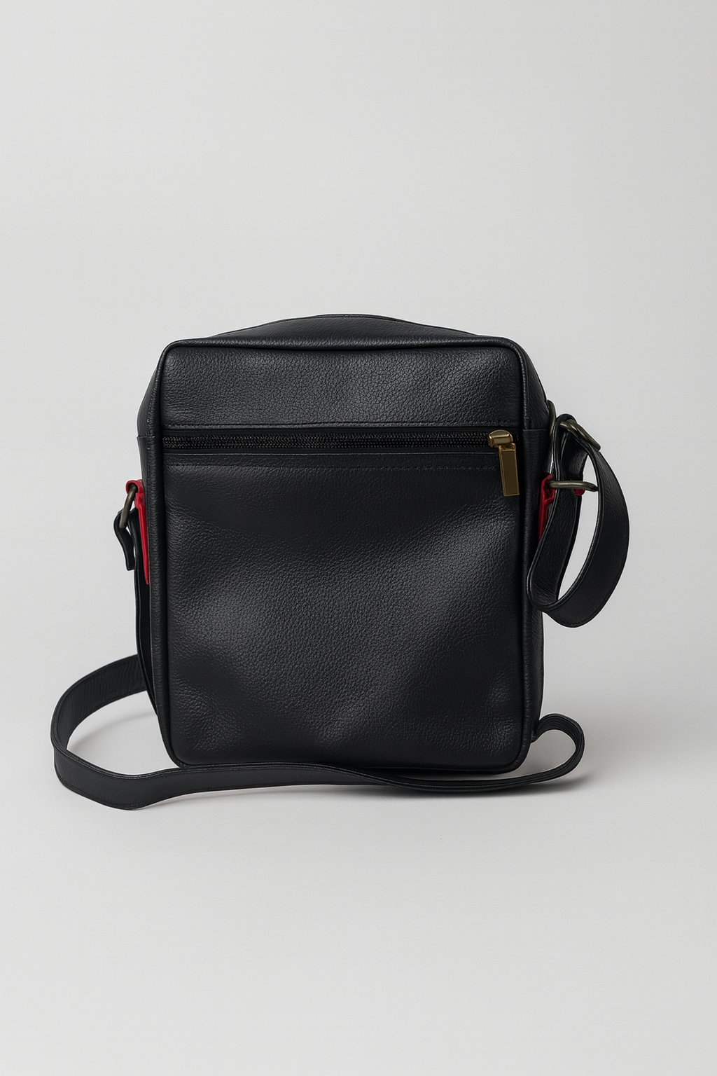 Black Leather 100% Crossbody Bag