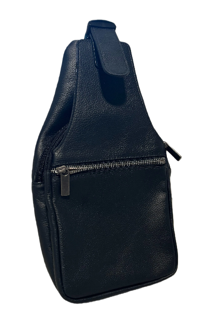Black Leather Sling Bag