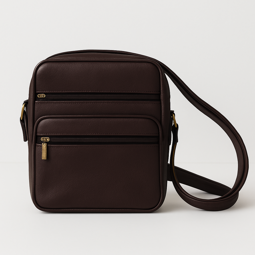 Brown Leather 100% Crossbody Bag