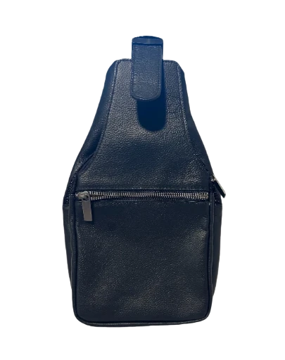 Black Leather Sling Bag