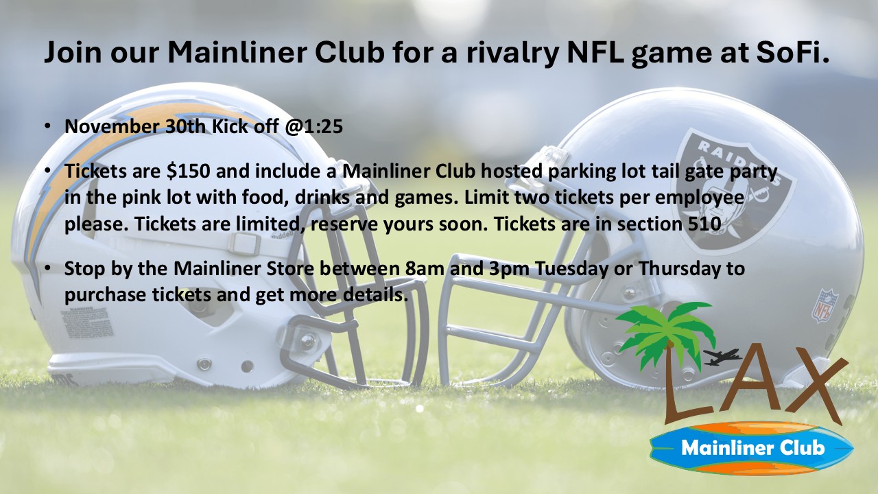 Mainliner Club Chargers Raiders Game