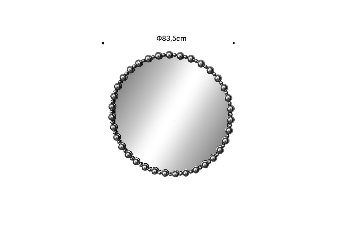 Round Gold-Beaded Mirror
