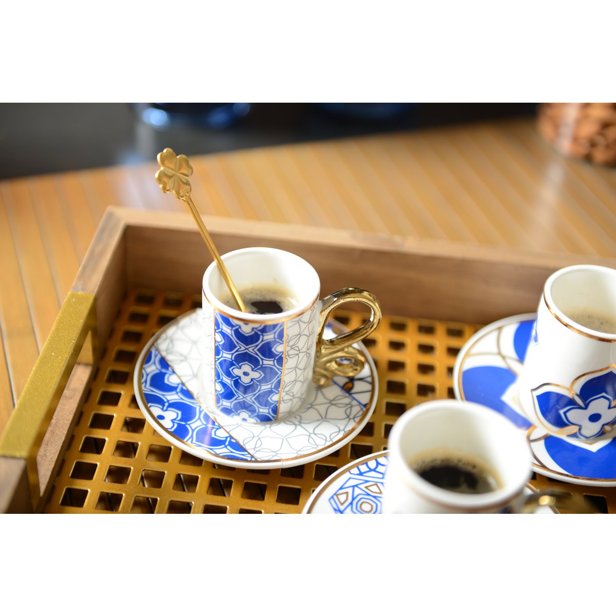 Set of Espresso Cups with Saucers