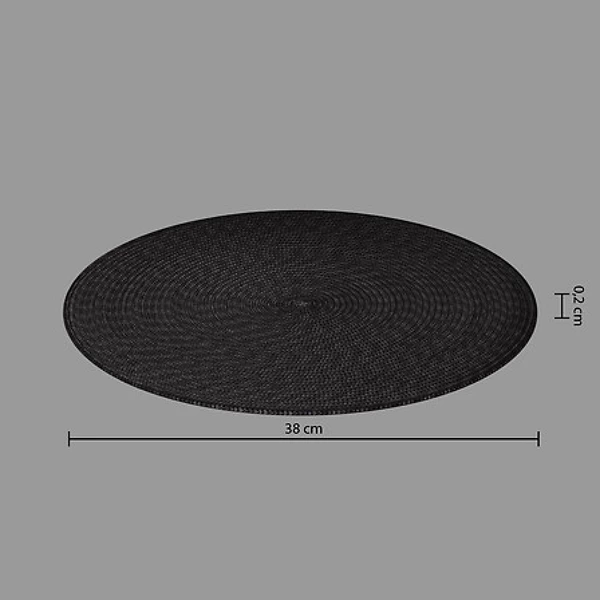 Round Woven Placemat Black 