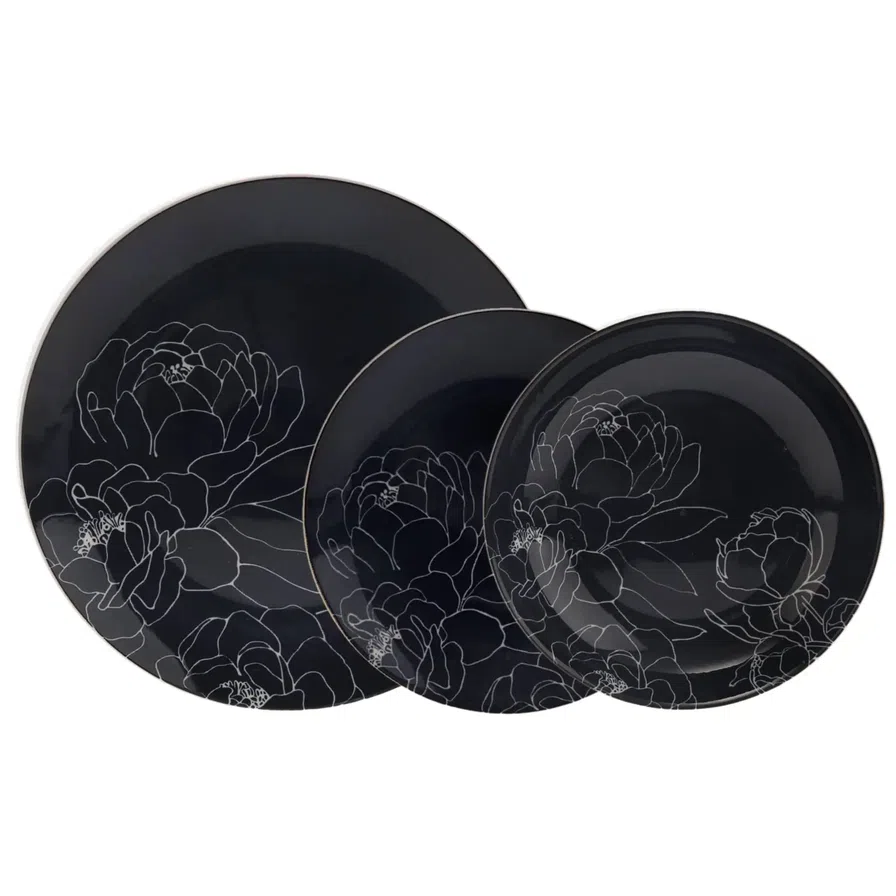 Elegant Blue Floral Dinnerware Set
