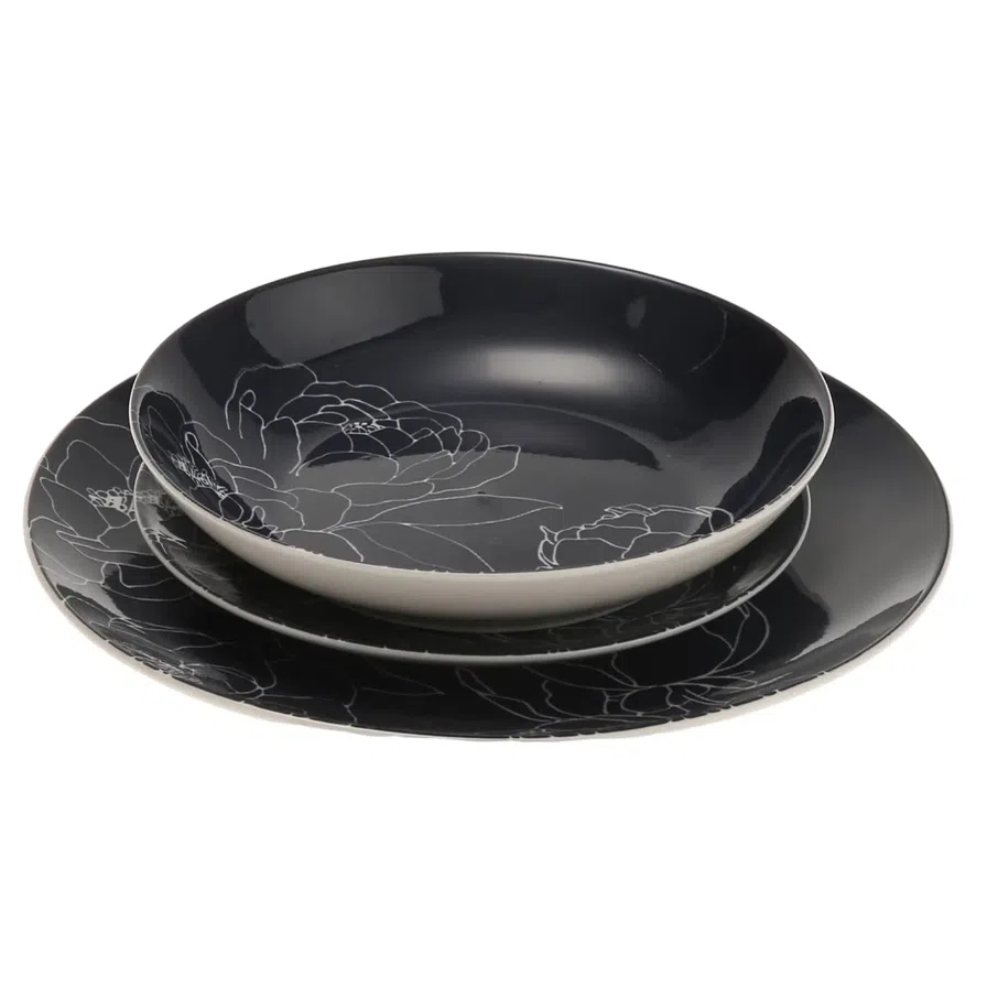 Elegant Blue Floral Dinnerware Set