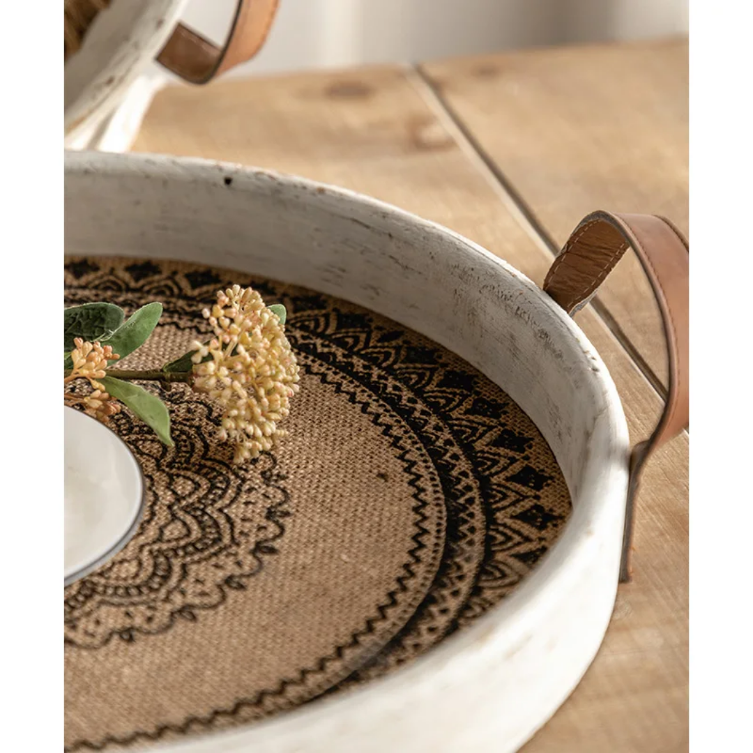 Decorative Round Wooden Tray S
