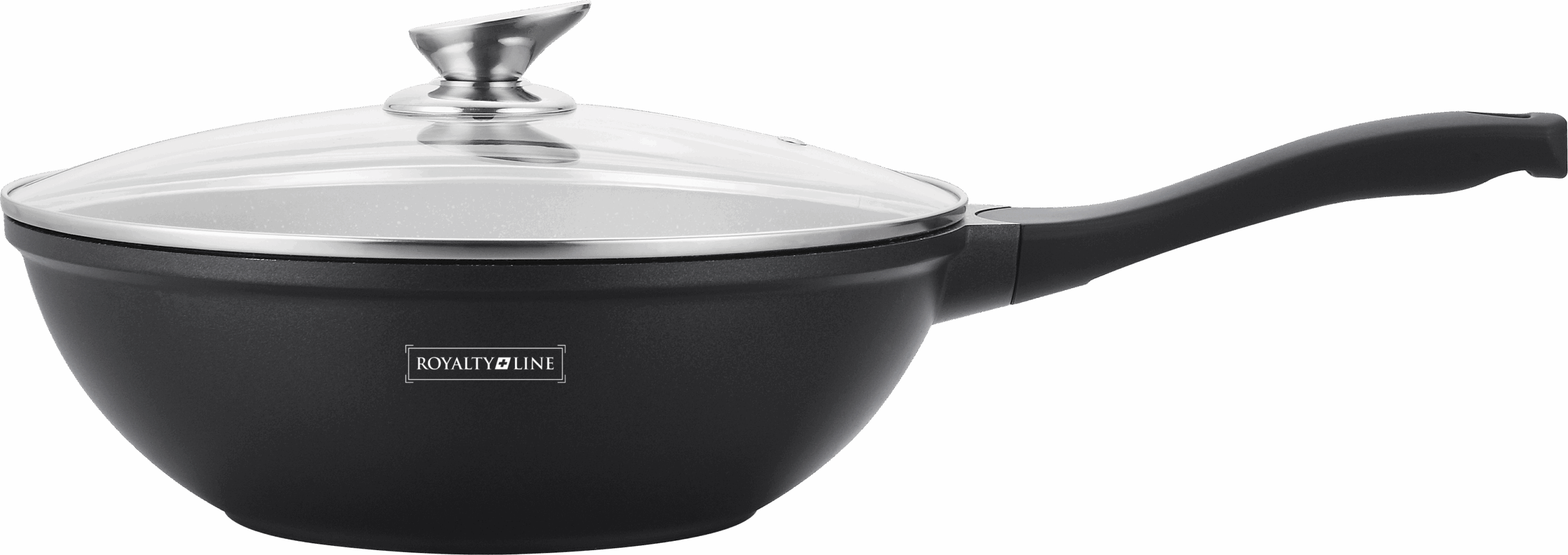 Marble 30cm Wok  pan with lid