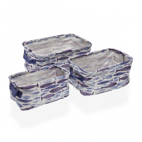 Set of Aqua Storage Baskets