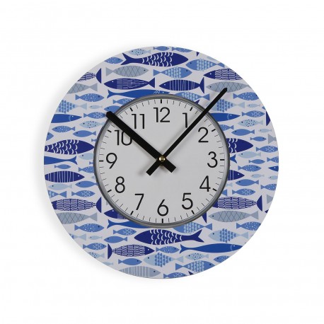 Aqua Wooden Wall Clock