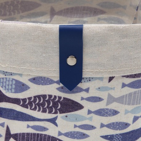 Set of 3 Aqua Fabric Storage Baskets