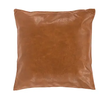 Brown Faux Leather Cushion