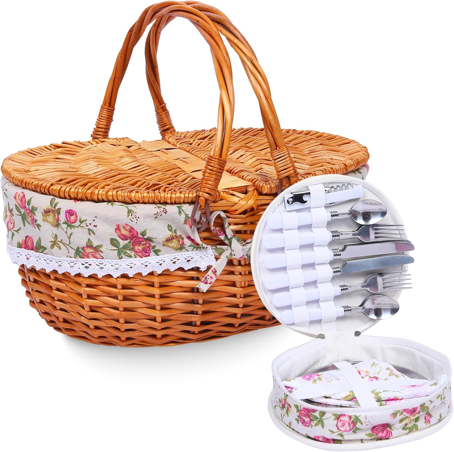 Wicker Picnic Basket Set