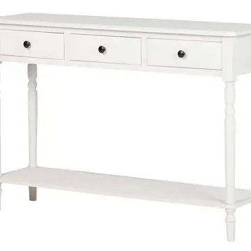 White Console Table with bottom shelf 