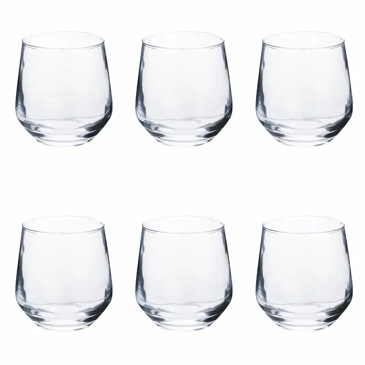 Set of 6 Clear Drinking Glasses
