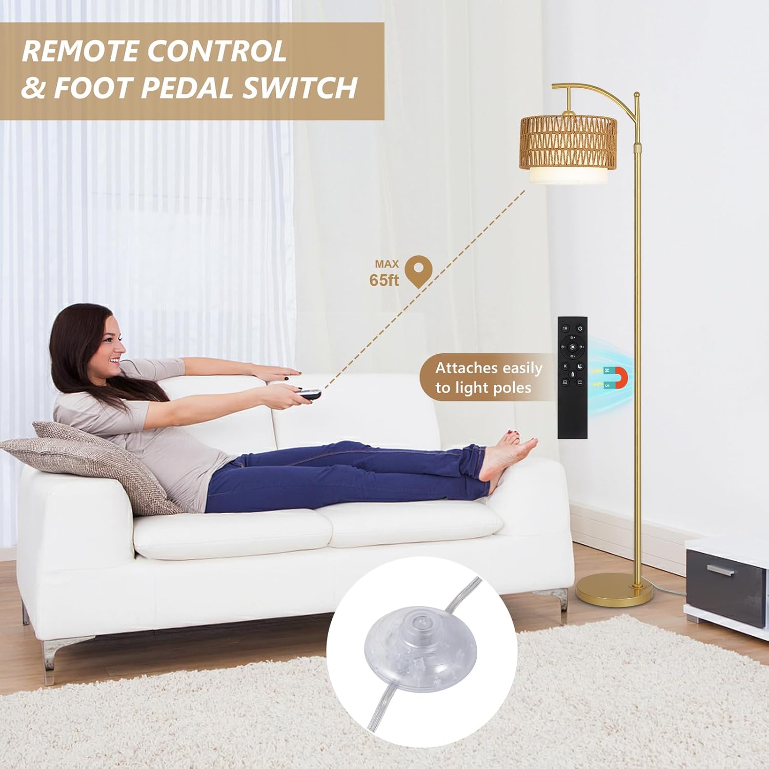 Modern Rattan Floor Lamp