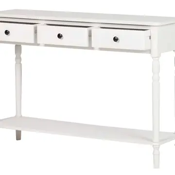White Console Table with bottom shelf 