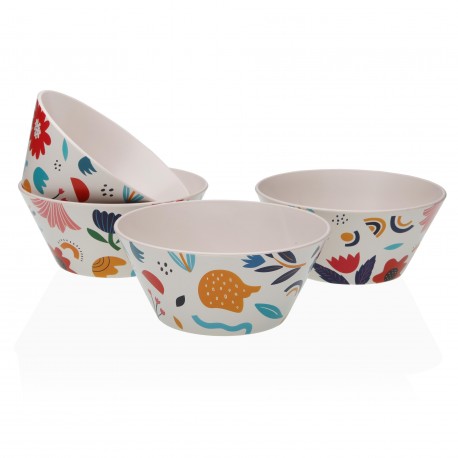 Sunflower Set of Colorful Melamine Bowls