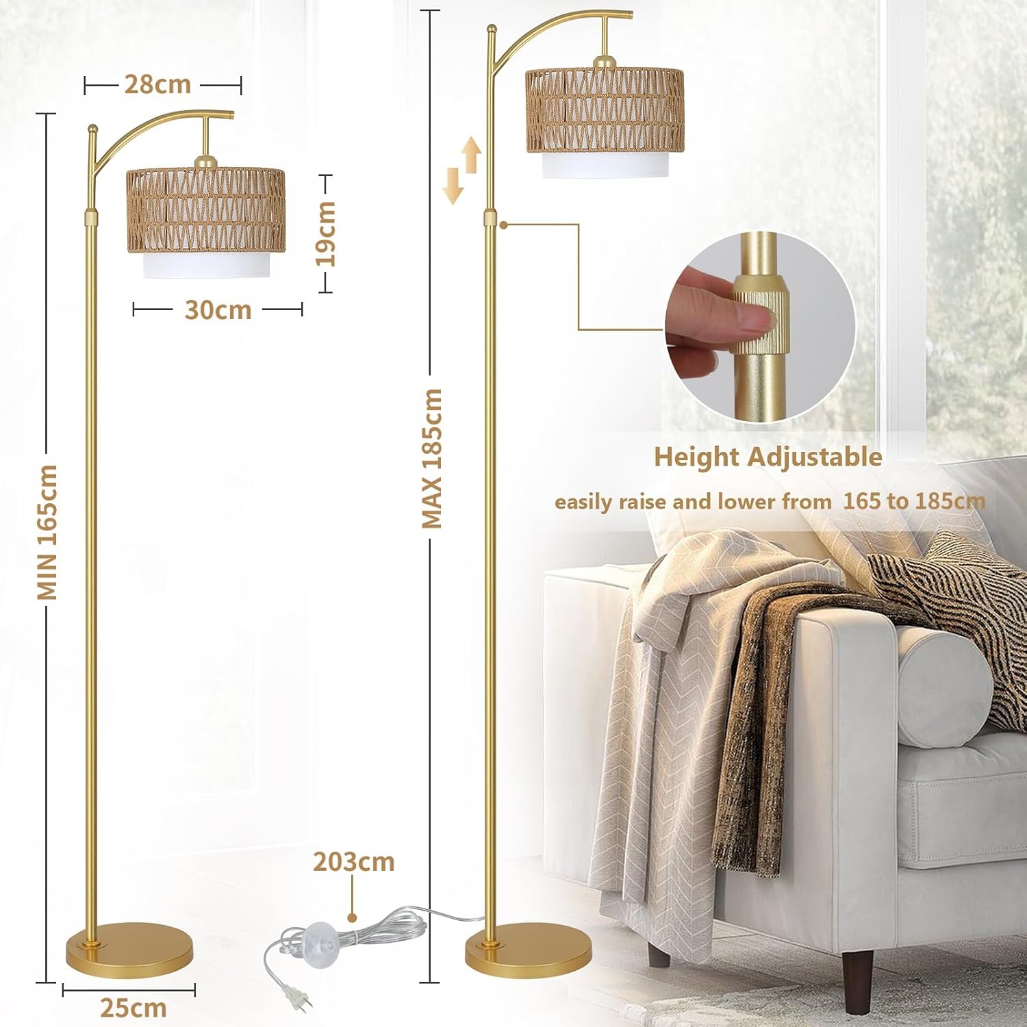 Modern Rattan Floor Lamp
