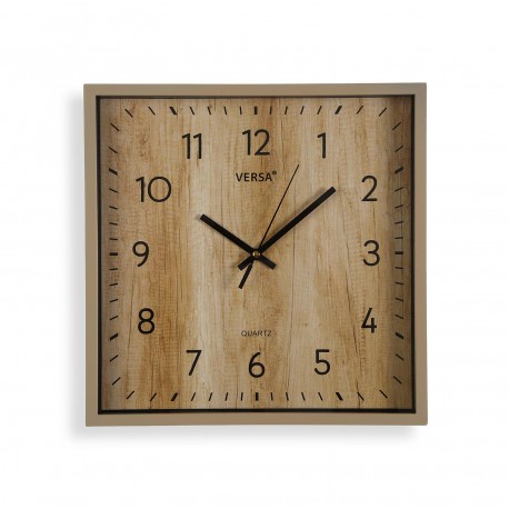 Square Wooden Effect Wall Clock