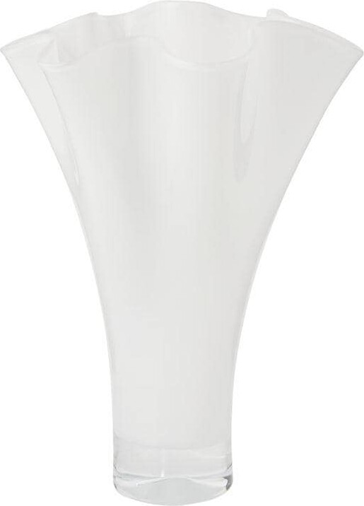 Handkerchief White Glass Vase