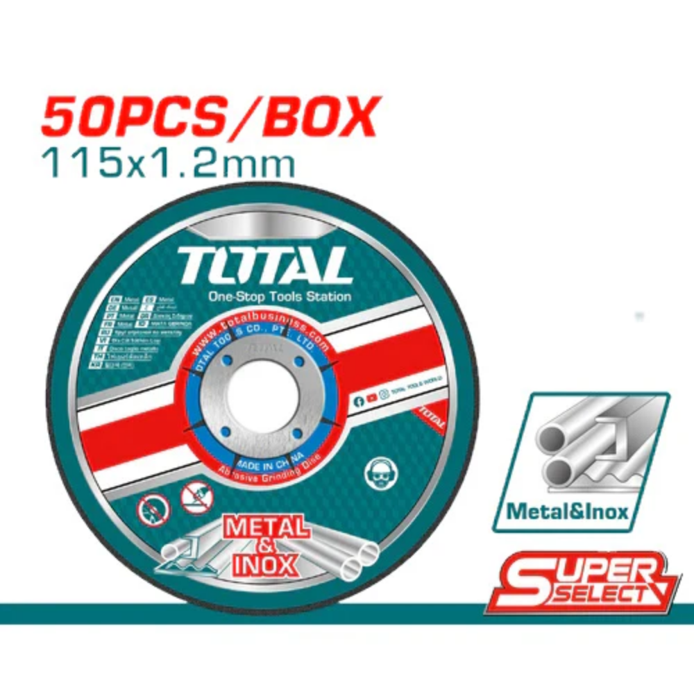 DISCO (4-1/2") METAL & INOX 115X1.2X22.2MM (TOTAL)