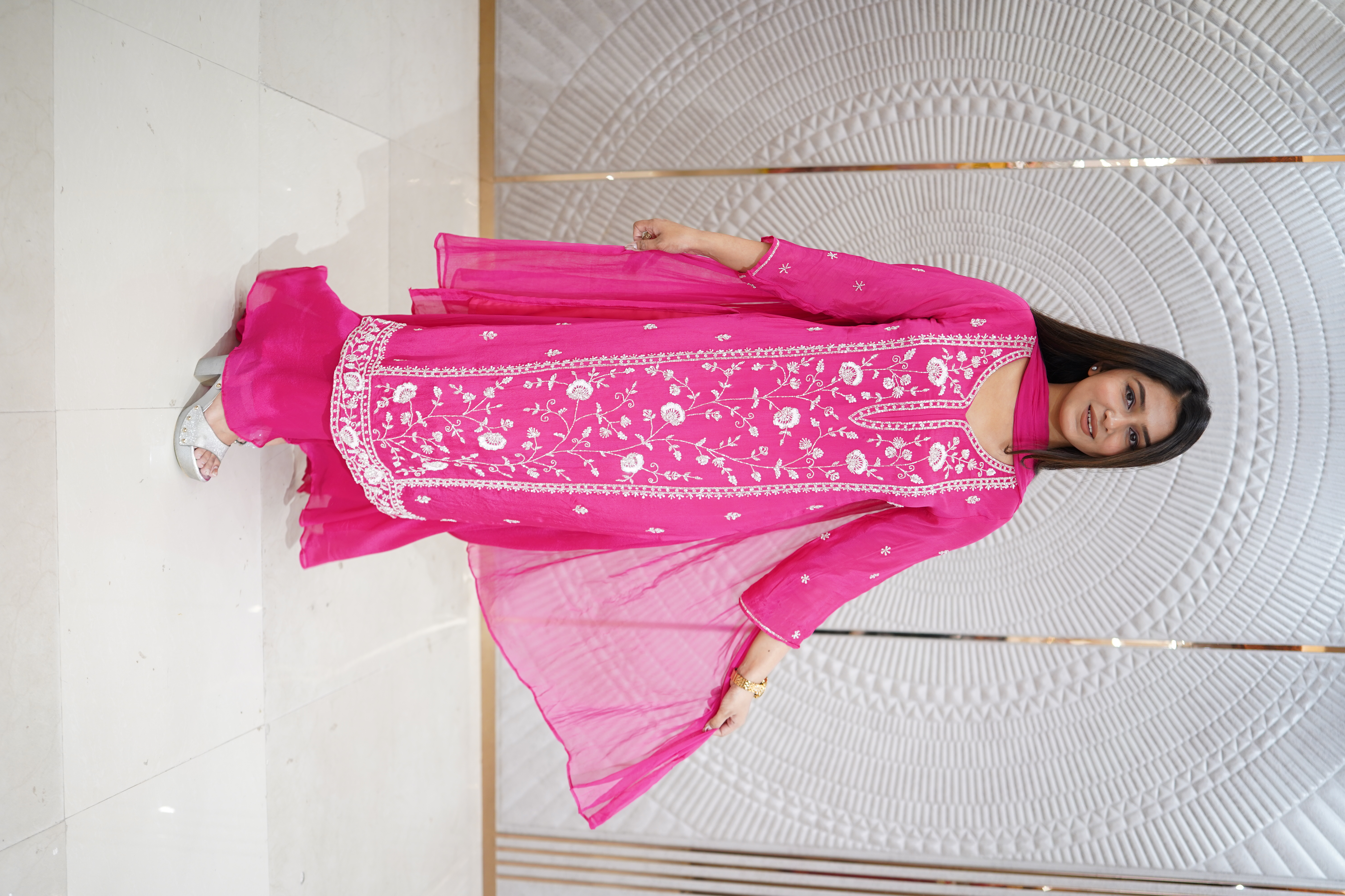 Traditional Pink Embroidered Dress