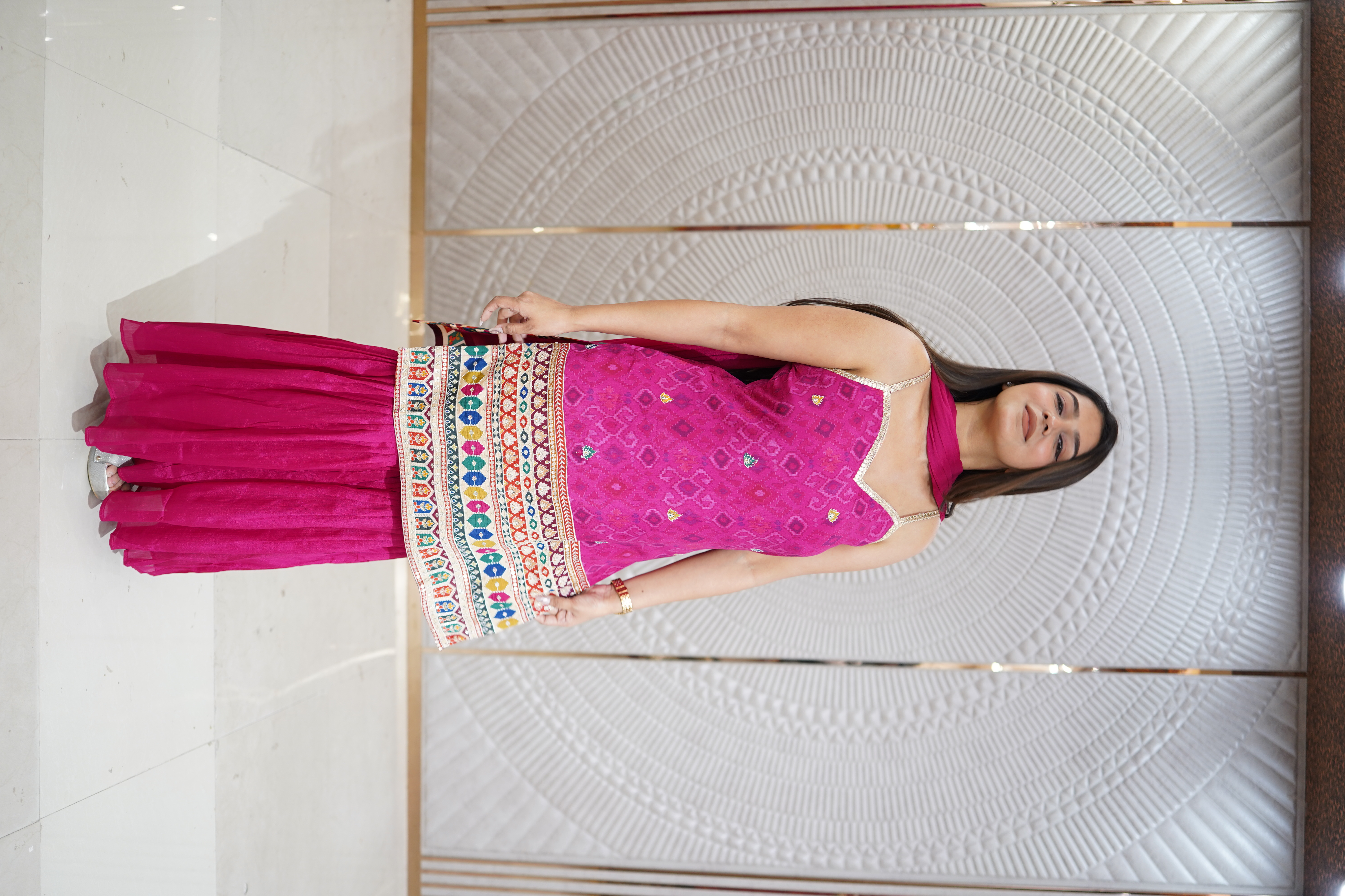 Pink Embroidered Traditional Dress